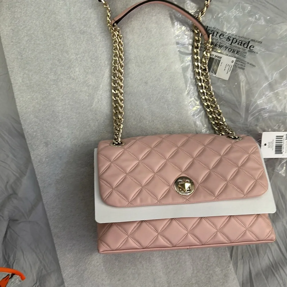 Kate Spade Natalia Medium Flap Shoulder Bag in Rose Smoke (WKRU7076)